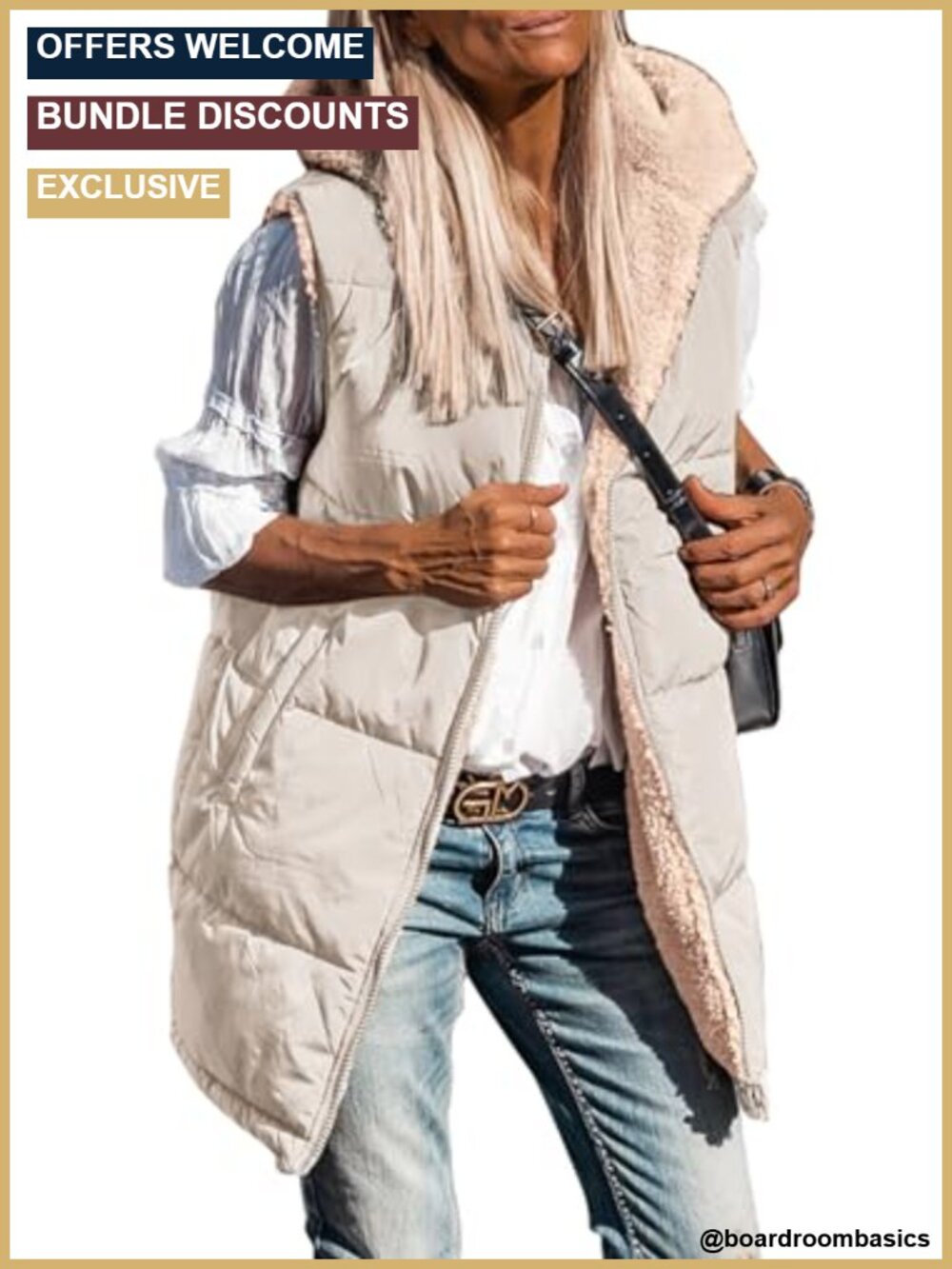 PRETTYGARDEN Women's Reversible Fleece Long Vest Hooded Zip Up Sleeveless